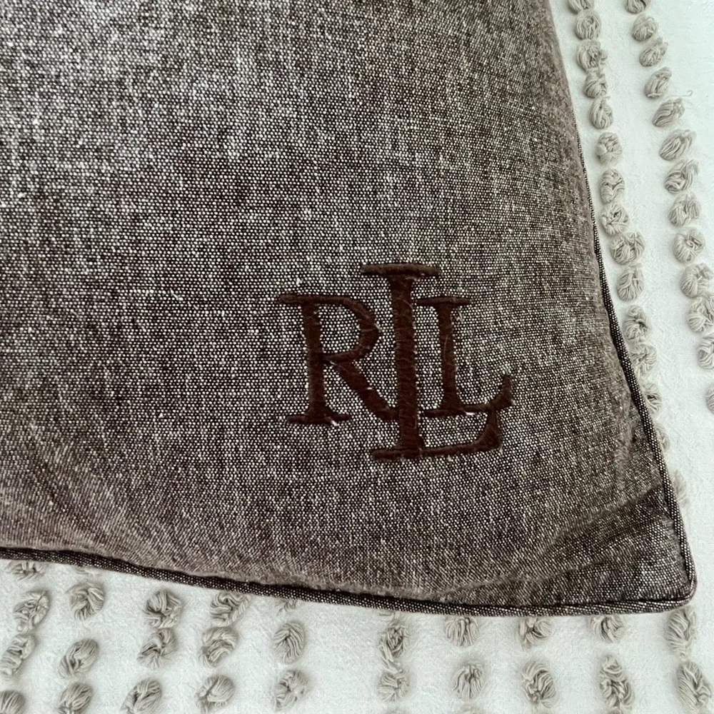 LRL Ralph Lauren 100% Cotton Euro Pillows Feather Inserts 26x26 Neutral Set of 2